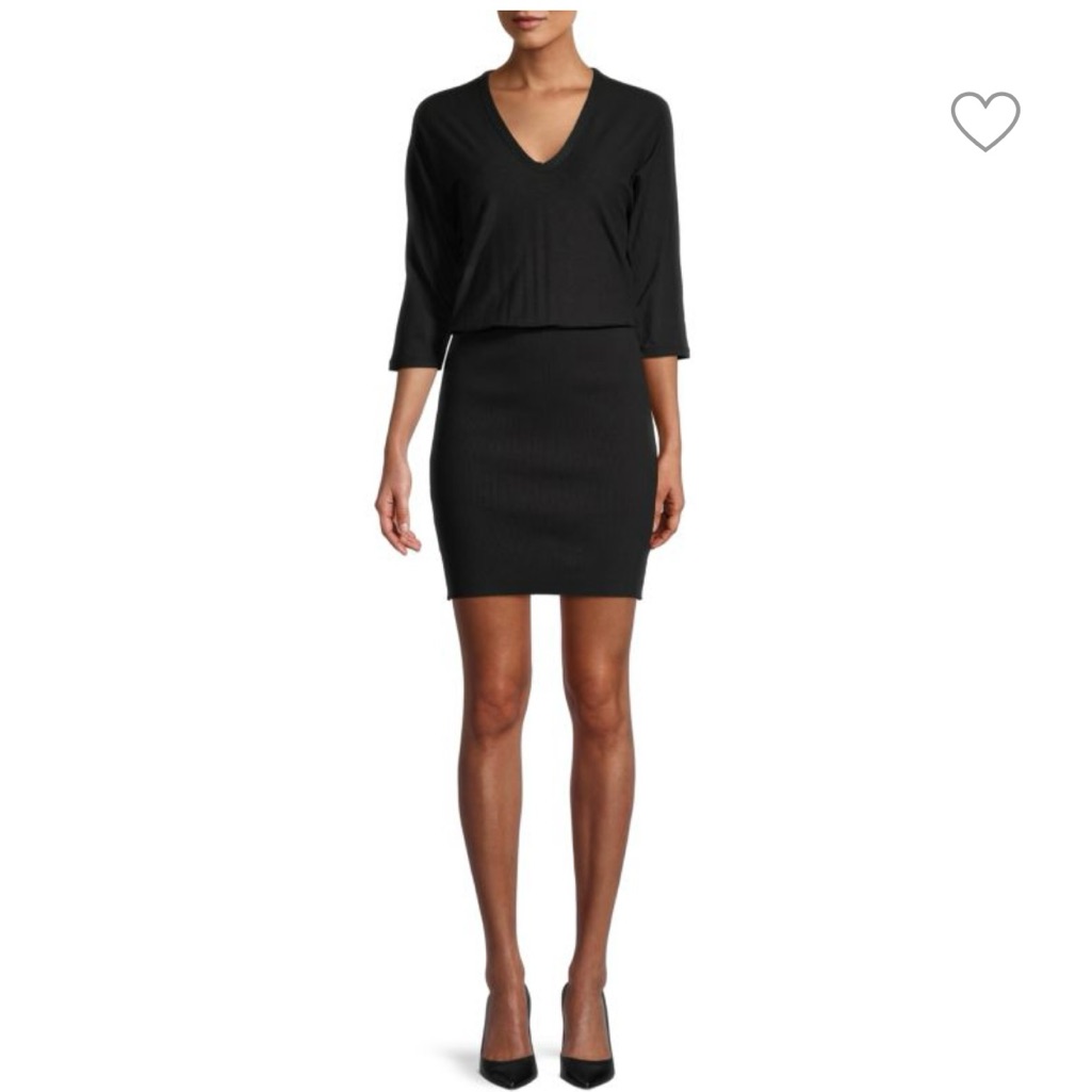 James Perse Black Blouson Dress